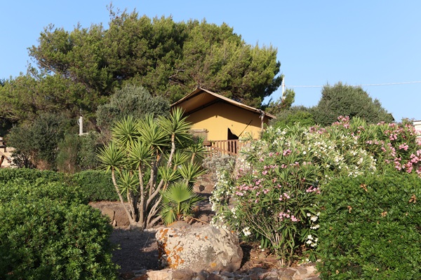 Safari lodge op Sardinie, glamping met veel privacy.
